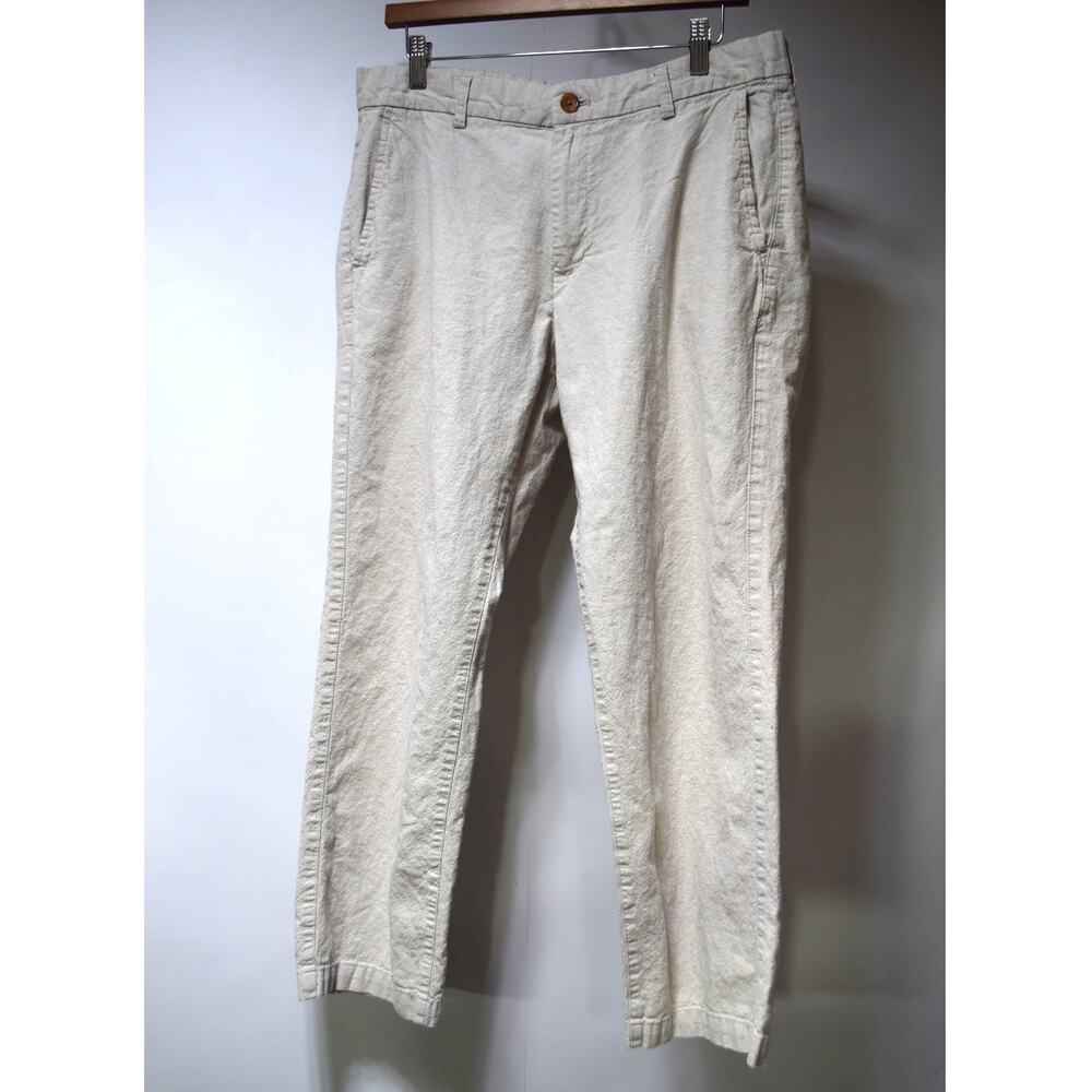 Banana Republic Slim Linen Blend Chino Pants Men's 34x30 Light Oatmeal